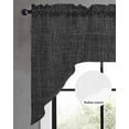 thumbnail image 2 of Black Burlap Texture Swag Valances for Windows, Small Curtains Drapes, Farmhouse Vintage Black Kitchen Window Curtains Over Sink Rod Pocket Window Treatment Valance for Bedroom/Bathroom 56"x36", 2 of 5