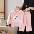 thumbnail image 2 of Piuwrlz Girls 2pcs Jogger Set Toddler Sweatsuits Sets Knitted Sweats and Sweatpants Pink Size 1 Years, 2 of 8