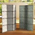 thumbnail image 6 of Oriental Furniture 6 ft. Tall Antiqued Paneling Canvas Room Divider - 3 Panel, 6 of 7