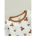 thumbnail image 5 of Cenuakty Baby's Two-Piece Suit, Bear Print Long Sleeve Round Neck Infant Boy Girl Tops + Pants for Party Photography, 5 of 9
