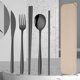 thumbnail image 5 of Set de cuchillo pala tenedor espátula pajitas cepillo de madera funda portátil camping 7 piezas acero inoxidable, cuchillo pala tenedor, set de cocina de exterior, para picnic, cocina de, 5 of 8