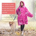thumbnail image 4 of Wearable Oversized Blanket,Pink Ribbon Pattern Wearable Blanket Hoodie for Adults,Cozy Hooded Blankets with Super Pockets,Super Warm Fuzzy Pullover for Women & Men, 4 of 6