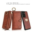 thumbnail image 2 of Feishell Galaxy S21 Wallet Case, Multi-Functional Premium Leather Folio Removable Wallet Cover with Zip Purse ID Credit Card Holder & Detachable Magnetic Case For Samsung Galaxy S21, Brown, 2 of 9