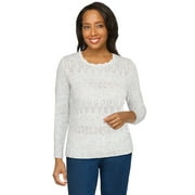 Alfred Dunner Womens Petite Cozy Cashmelon Sweater