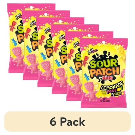 (6 pack) SOUR PATCH KIDS Lemonade Fest Soft & Chewy Gummy Candy, 8.02 oz