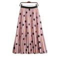 thumbnail image 2 of Vedolay Mini Skirt Women Solid Satin High Waist Elastic A Lined Slit Long Skirt,Pink XL, 2 of 3