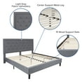 thumbnail image 6 of Emma + Oliver King Size Panel Tufted Platform Bed in Light Gray Fabric, 6 of 13