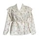 thumbnail image 2 of Chaqueta de Traje de Mujer de Larga con Solapa, Estilo -Otoño, con Cinturón en la Cintura y Hombreras. Flor L, 2 of 4