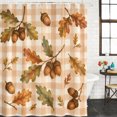 thumbnail image 2 of Thanksgiving Bathroom Shower Curtains with 12 Hooks Polyester Waterproof Shower Curtain for Stalls and Bathtubs Fall Farmhouse Leaves Cones Orange Plaid Decorative Bathroom Curtain 36x72 Inches, 2 of 8