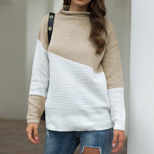EGNMCR Chandails pour Femmes Mode Décontractée Col Rond Manches Longues Imprimé Chandail Confortable, Cadeaux pour Femmes