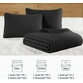 thumbnail image 3 of Queen Quilt-3 Pieces Lightweight Bedspreads Black Queen Size Quilt Bedding Set for All Seasons,Soft Summer Coverlet with 2 Pillow Shams Suitable for Bed, Couch, Quilt Blanket, 3 of 16