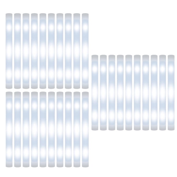 Barras de espuma iluminadas, barras luminosas LED, barras ligeras para bodas, barras luminosas blancas para fiestas 30 piezas