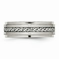 thumbnail image 3 of Solid Stainless Steel Men's Matte Brushed Finish and Braided 7.00mm Wedding Band Ring Size 10, 3 of 7