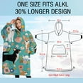 thumbnail image 4 of Oversized Wearable Blanket Hoodie,Chihuahua and Flower Florals Sherpa Blanket Hoodie with Super Pockets,Super Warm Fuzzy Pullover for Women & Men, 4 of 6