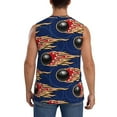 thumbnail image 4 of Fotbe Men's Bowling Ball And Flame Print Men's Sleeveless Muscle Tank Tops Casual T-Shirts for Gym Workout Beach-Small, 4 of 8
