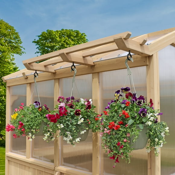 Yardistry Meridian Greenhouse Trellis - Stylish Wooden Support for Climbing Plants and Garden Décor