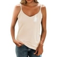 thumbnail image 6 of WTXUE Camisole Tops Sleeveless Tops Spaghetti Strap Summer Innerwear Slimming And Shaping Basic Thin Casual Top for Women V Neck Tank Tops Cotton Tank Top Camisole Tops for Women Built In Bra Beige L, 6 of 7