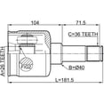 thumbnail image 2 of Febest INNER CV JOINT LEFT 26X40X36 # 2111-FY36LH OEM 4602019, 2 of 2