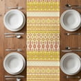thumbnail image 6 of Yellow Khaki Boho Table Runner - 60 Inch Long, Kitchen Dining Table Runner Dresser Scarves, Vintage Ethnic Tribe Abstract Art Farmhouse Decor for Coffee Tables Wedding Party Banquet, 6 of 8