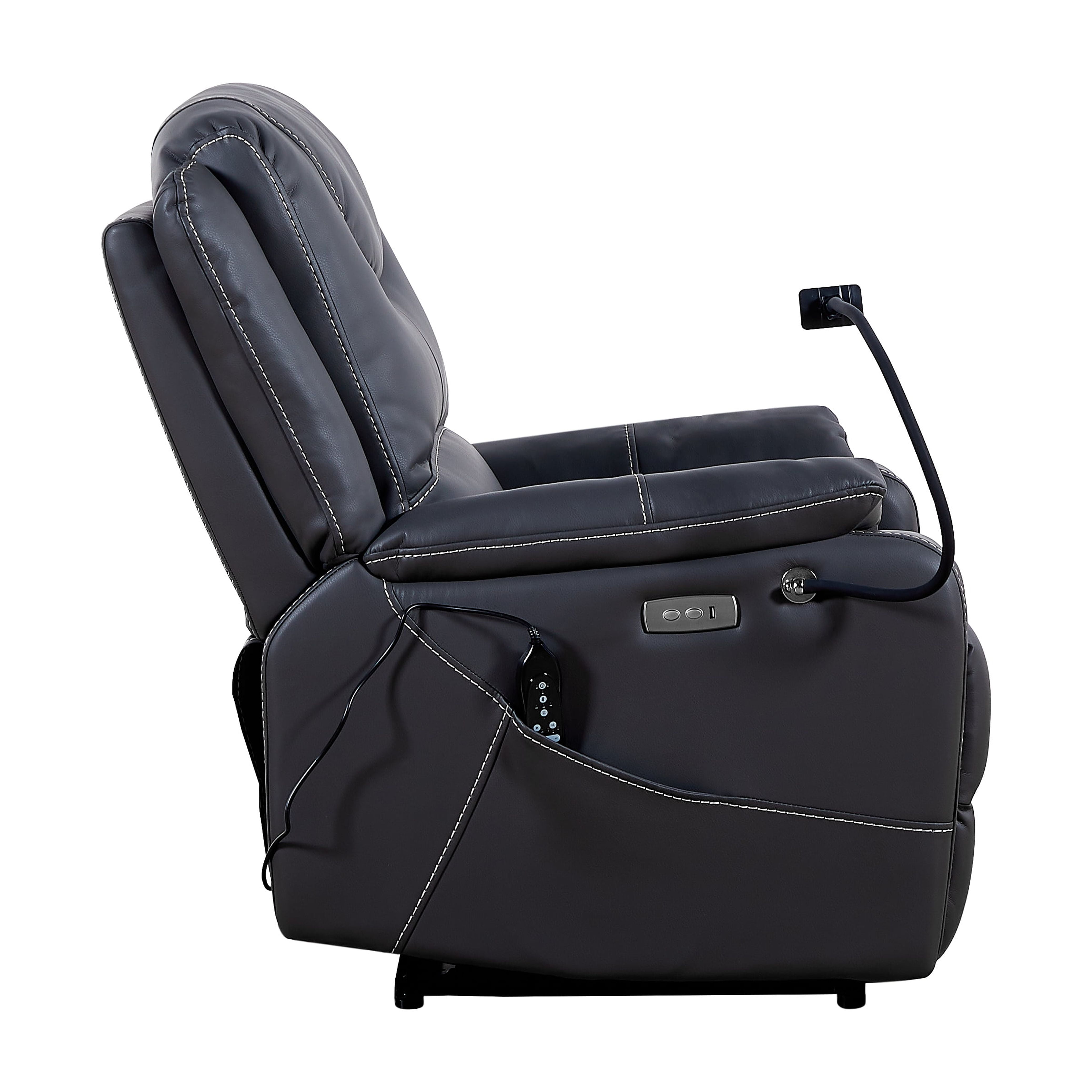 MAYEERTY Zero Gravity Power Recliner with Massage, Heating & Phone Holder, Black