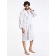 thumbnail image 3 of Men's Robe Terry Cotton Bath Robes Shawl Collar Soft Bathrobe Calf Length Spa Shower Loungewear, 3 of 6