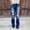 Blue, variant on Floleo Jeans For Women Clearance Pocket Solid Jeans Denim Pants Plus Size Hole Bottom Casual Pants Bell Bottoms Fashion