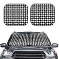 thumbnail image 6 of Lsque Black Tartan Plaid 2 PCS Windshield Sun Shade | CarFoldable Window Covers | Car Accessories Reflect UV for Universal Cars SUV Truck | Large, 6 of 7