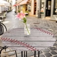thumbnail image 6 of Baseball Round Tablecloth for 36-44 Inch Tables, Fitted Table Cover with Elastic Edge, Vintage Wooden Shabby Art Waterproof Outdoor Table Cloth Protector for Patio Garden Dinner Picnic, 6 of 9