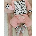 thumbnail image 3 of Maxcozy Newborn Toddler Baby Girl Love Heart Hoodies Tops + Pants Long Sleeve Outfit Set, 3 of 15