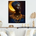 thumbnail image 2 of Designart Blue Queen African Woman Under Moon II Canvas Wall Art, 2 of 5