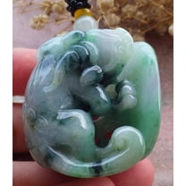 Certified Green Burma Natural A Jade jadeite Pendant Dragon Pi Xiu 661141 TN