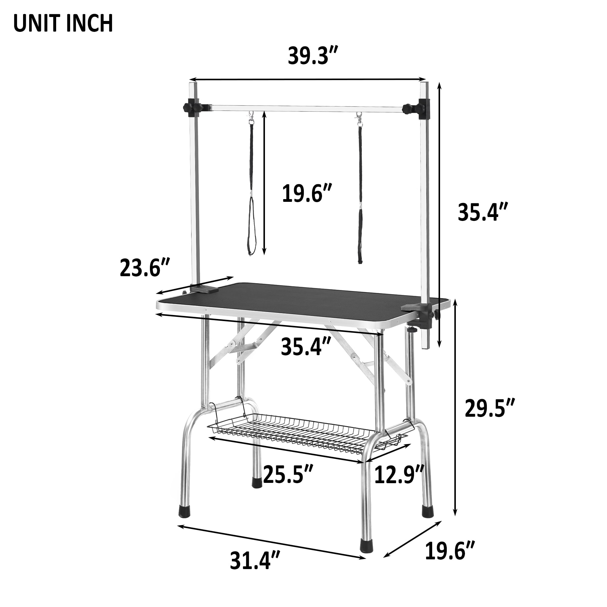 Pefilos 36" Dog Grooming Table for Medium Small Dogs Professional Portable Trimming Table with Arm/Noose/Mesh Tray Pet Grooming Table, Black Pefilos 36" Dog Grooming Table for Medium Small Dogs Professional Portable Trimming Table with Arm/Noose/Mesh Tray Pet Grooming Table, Black