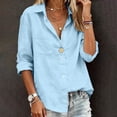 thumbnail image 2 of SAWOBUUN Womens Button Down Shirts Long Sleeve Cotton Dress Shirts Casual Collared Loose Fit Soft Blouses with Pockets, 2 of 5