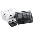 thumbnail image 4 of 7 Section Metal Mesh Office Desktop Organizer, Pencil Cup Holder Desk Organizer Caddy Pen Stand with Drawer, Black, 4 of 7