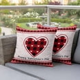thumbnail image 5 of Pack of 2 Outdoor Pillow Covers,Waterproof Red Pink Love,Throw Pillow Covers,Valentine's Day Saint Heart Retro Plaid Decorative Pillowcases Cushion Covers for Couch Pillow Sham Protector 18x18 Inch, 5 of 8