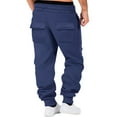 thumbnail image 4 of Men's Hiking Pants Cargo Lightweight Quick Dry Elastic Waist Golf Joggers Long Pants Navy, 4 of 4
