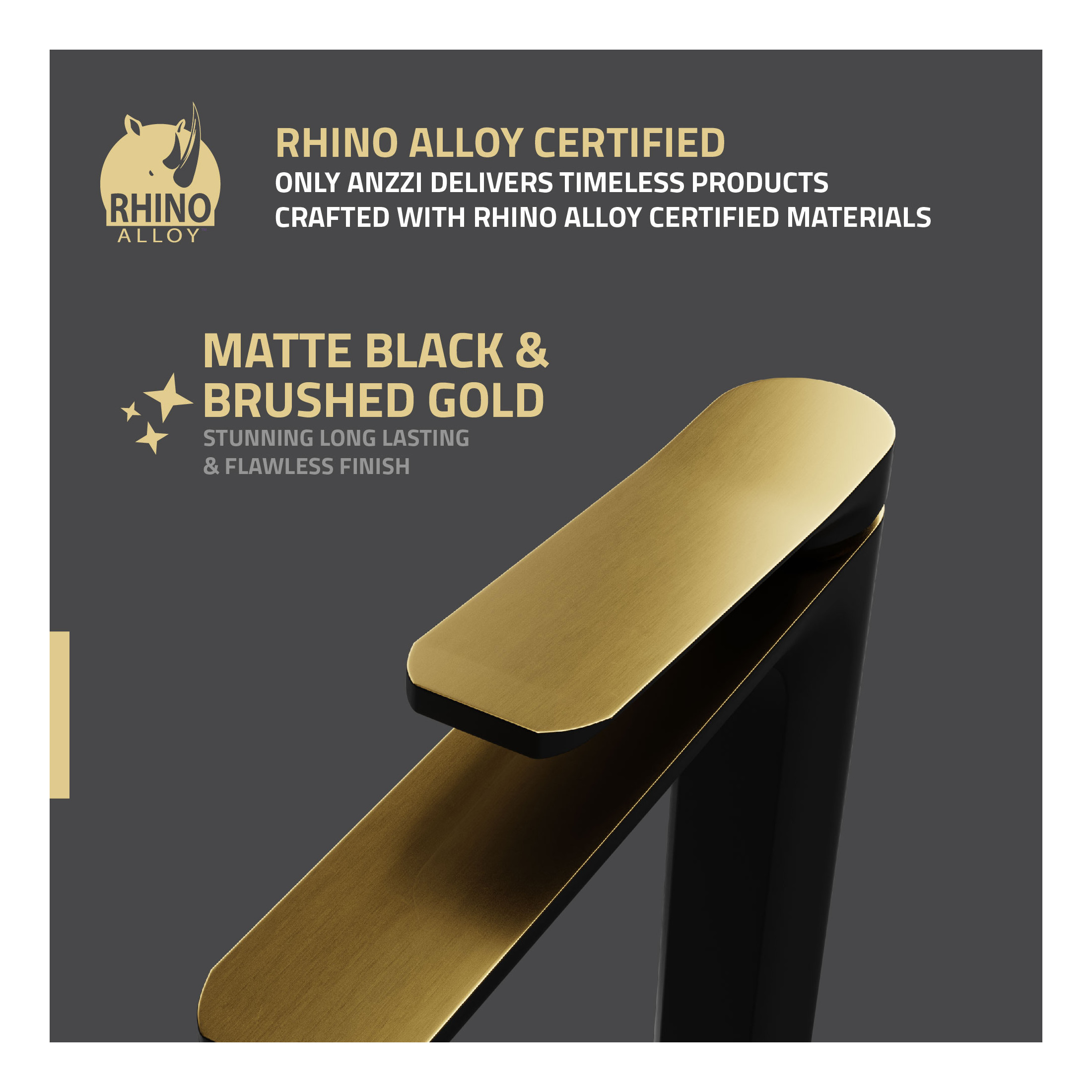 ANZZI Vessel Sink Faucet, Single-Handle Single-Hole with Pop-Up Drain in Matte Black & Brushed Gold
