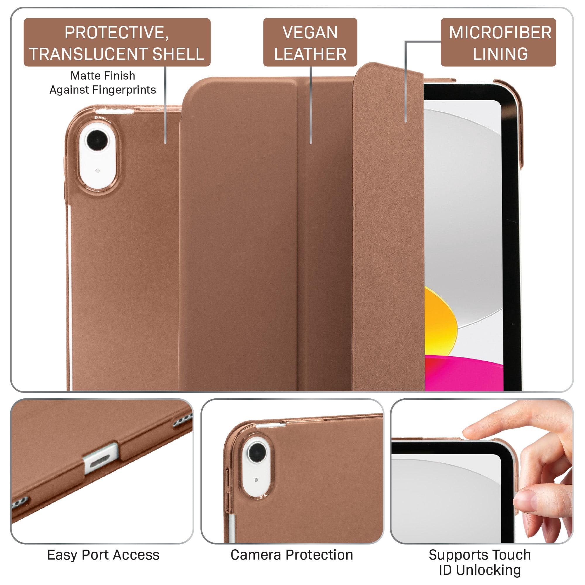 Body Glove Tablet Folio Case for iPad (A16) / iPad (10th generation) - Mocha