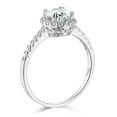 thumbnail image 3 of Wellingsale Ladies Solid 14k White Gold Polished CZ Cubic Zirconia Round Cut Halo Engagement Ring with Side Stones - Size 6.5, 3 of 6