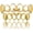 Gold Vampire, variant on DFORD Vampire Teeth Grillz - Grills for Your Teeth, 14K Gold Plated Vampire Fangs Open Face Gold Grillz for Men Women Hip Hop Cosplay Rapper Costume Accessory (Extra 2 Molding Bars)