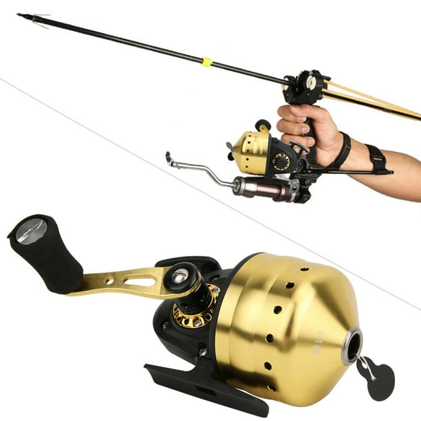 Fish Hunting Reel, Spincast Reel, Fishing Tackle, Red/Golden 3.6:1Speed  Ratio For Wild Fishing Fishing Lover Golden 