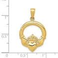 thumbnail image 3 of 14k Yellow Gold Polished Claddagh Pendant, 3 of 4