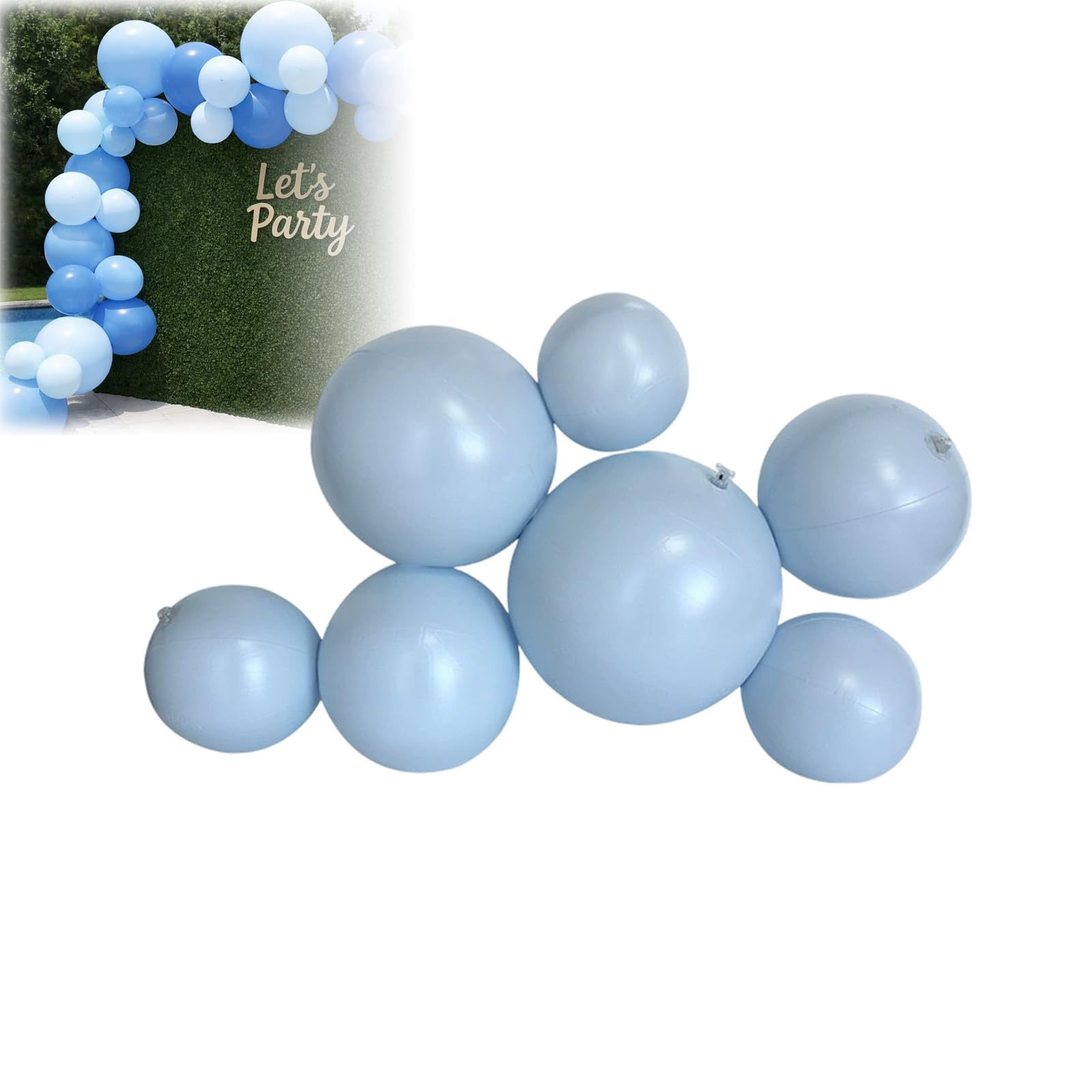 Reusable Inflatable Balloon Garland Arch Kit, 7 Pcs PVC Balloon Set for Birthday Party Decorations & Wedding Arch Kit, Latex-Free Decoration for Graduation Holiday Party Supplies
