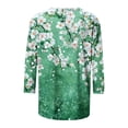 thumbnail image 4 of Sriper Womens Casual Loose 3/4 Sleeve Cotton Floral Print Shirt,Elbow Sleeve Crew Neck Tops,Three Quarter Length Tunic Tops,Fall Plus Size Tee Shirt,Blusas De Mujer En oferta Multicolor M, 4 of 5