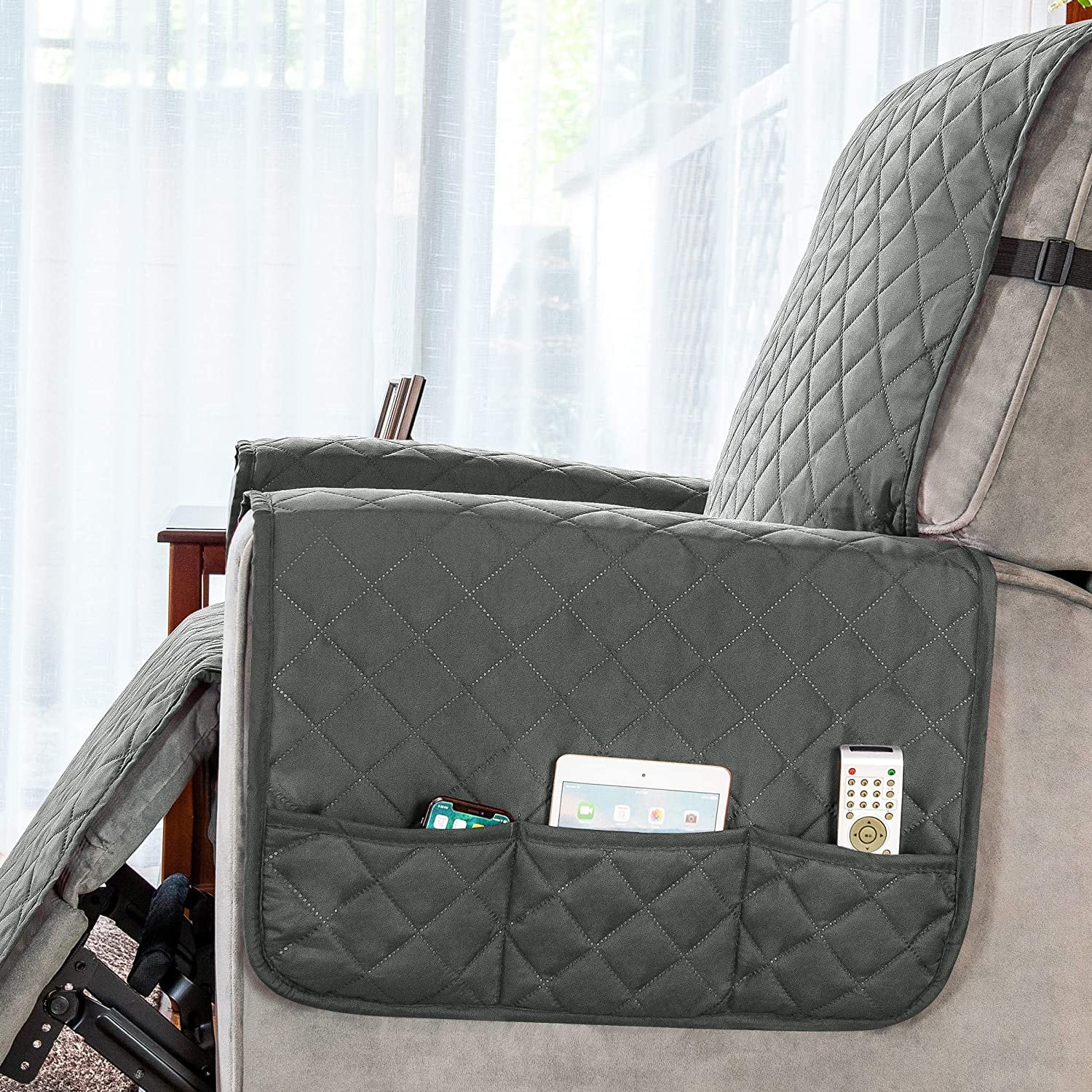 Subrtex Recliner Chair Microfiber fabric Slipcovers, Gray