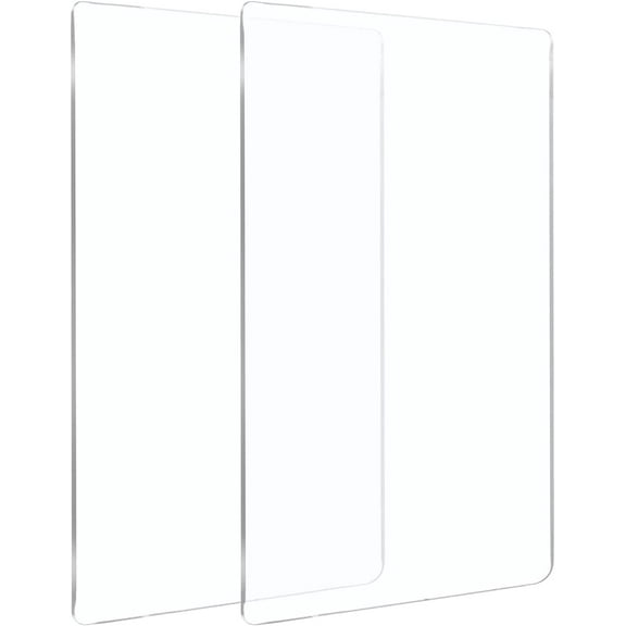 2PCS 7.6x6 Inch Acrylic Cutting Pads - 3mm Thick Rectangle Clear Die Cutting Plates for DIY