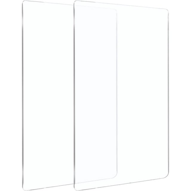 2PCS 7.6x6 Inch Acrylic Cutting Pads - 3mm Thick Rectangle Clear Die Cutting Plates
