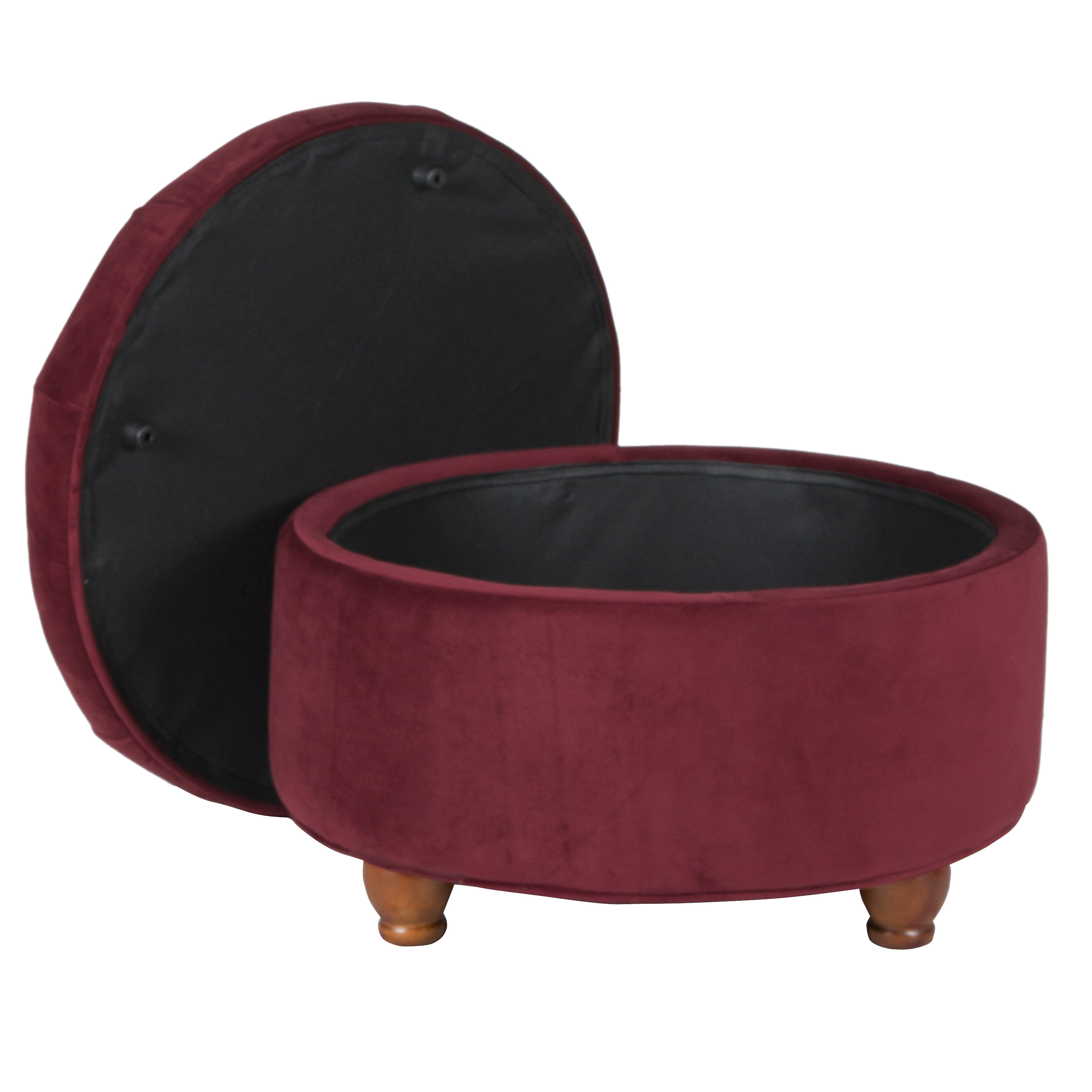 HomePop Large Tufted Round Storage Ottoman, Multiple Colors