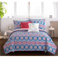 thumbnail image 1 of Chic Home QS4446-BIBTR-US Joben 7 Piece Reversible Quilt Cover Set Contemporary Bohemian Inspired Striped Print Geometric Pattern Bed In A Bag Bedding, Twin Fuchsia, 1 of 1