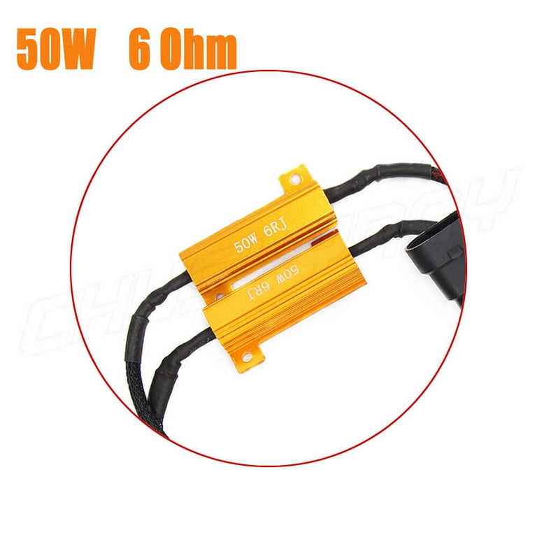 2PCS H7 50W Canbus LED Load Resistors Wiring Warning Canceller